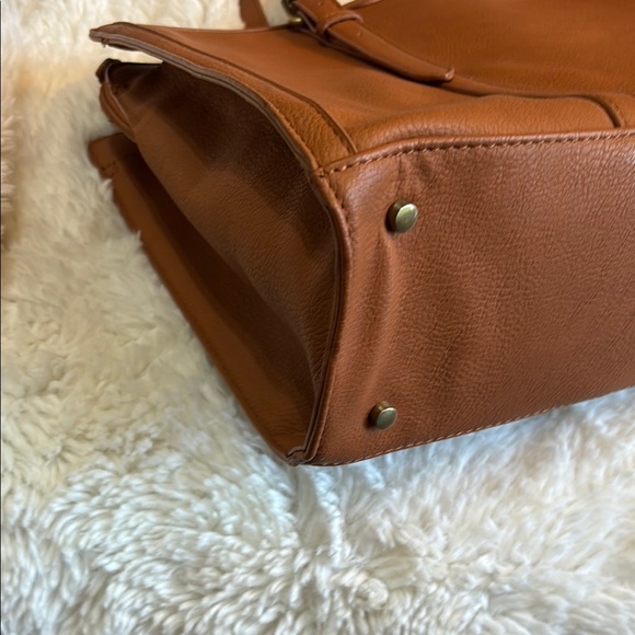 Ecosusi Sophisticated Tan Vegan Laptop Tote/3 Layer Computer Bag - Picture 11 of 16